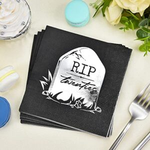 Crisky Funny 30th Birthday Napkins RIP Twenties for 30th Birthday Decorations 50 Count, 3-Ply, Cocktail Napkins Size