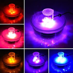 Thaisu Halloween Party Mist Maker, Halloween Witch Cauldron Fog Maker with 12 LED Lights,Water Fountain Pond Fog Atomizer,Halloween Party Prop Decorations (Zinc Alloy)