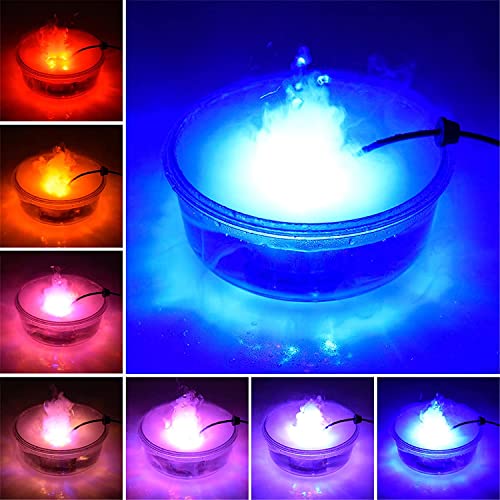 Thaisu Halloween Party Mist Maker, Halloween Witch Cauldron Fog Maker with 12 LED Lights,Water Fountain Pond Fog Atomizer,Halloween Party Prop Decorations (Zinc Alloy)