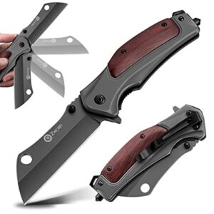 Zxcan Pocket Knife, Folding Knife 5CR13 Carbon Steel Stainless Blade, EDC Knife with Liner Lock, Pocket clip, Tactical Knife for Camping Indoor and Outdoor Activities Men Gift