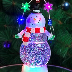 Christmas Tabletop Decor, Snow Globe Water Spinning LED Lighted Snowman, Battery Operated (not Included) (9.7" H x 3.9" W x 4.7" D) by Moments in Time