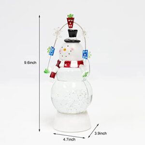 Christmas Tabletop Decor, Snow Globe Water Spinning LED Lighted Snowman, Battery Operated (not Included) (9.7" H x 3.9" W x 4.7" D) by Moments in Time