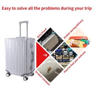 OZTDL 28 Inch Dust-proof See Through Luggage Cover Protector Bag PVC Full Clear Suitcase Cover Protectors Waterproof Transparent Travel Luggage Sleeve (28"=24.5" H x 19.6" L x 11.7" W)