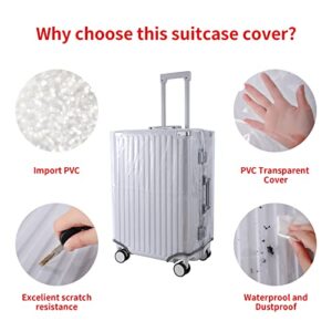 OZTDL 28 Inch Dust-proof See Through Luggage Cover Protector Bag PVC Full Clear Suitcase Cover Protectors Waterproof Transparent Travel Luggage Sleeve (28"=24.5" H x 19.6" L x 11.7" W)