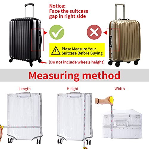 OZTDL 28 Inch Dust-proof See Through Luggage Cover Protector Bag PVC Full Clear Suitcase Cover Protectors Waterproof Transparent Travel Luggage Sleeve (28"=24.5" H x 19.6" L x 11.7" W)