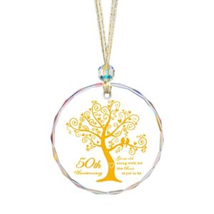 lefers 50th anniversary ornament 2023,crystal hanging ornament 50 years as mr and mrs, wedding anniversary decoration, collectible anniversary keepsake