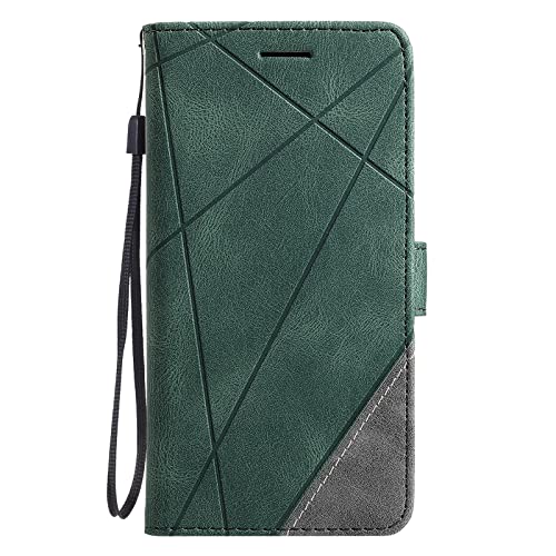 Phone Cover Case Wallet Case for Oppo Reno 6 Pro Plus 5G Case, PU Leather Flip Folio Case with Card Holders [Shockproof TPU Inner Shell] Phone Cover, Protective Case Protective Shell (Color : Green)