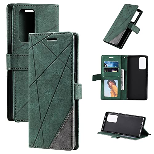 Phone Cover Case Wallet Case for Oppo Reno 6 Pro Plus 5G Case, PU Leather Flip Folio Case with Card Holders [Shockproof TPU Inner Shell] Phone Cover, Protective Case Protective Shell (Color : Green)