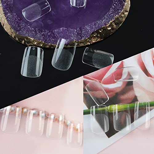 UNA GELLA Short Square Fake Nails 504pcs Short Square Press on Nails Pre-shape Short Square Gel Nail Tips for Full Cover Acrylic Short Square Nails False Nails For Nail Extension Home DIY Nail Salon 12 Sizes Gelly Tips