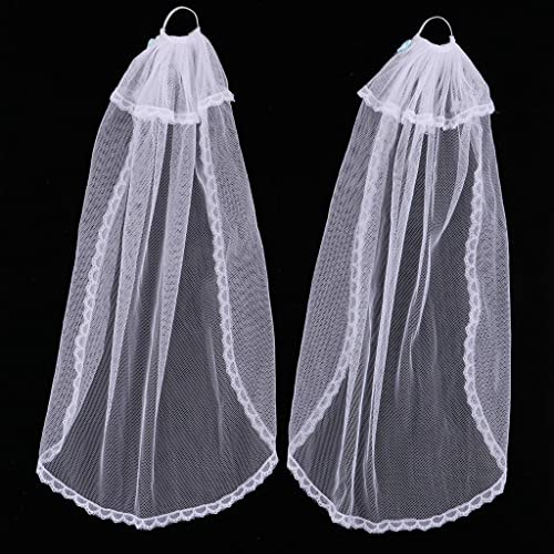 Esquirla White Doll Wedding Veil for Wedding Dress Clothes for 12 Inches