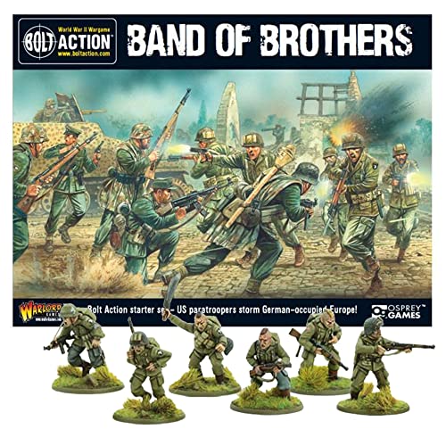 Wargames Delivered Bolt Action Miniatures - Band of Brothers Starter Set- Italian Language. 28mm WWII Miniature Models and Army Tank Models for Miniature Wargaming by Warlord Games