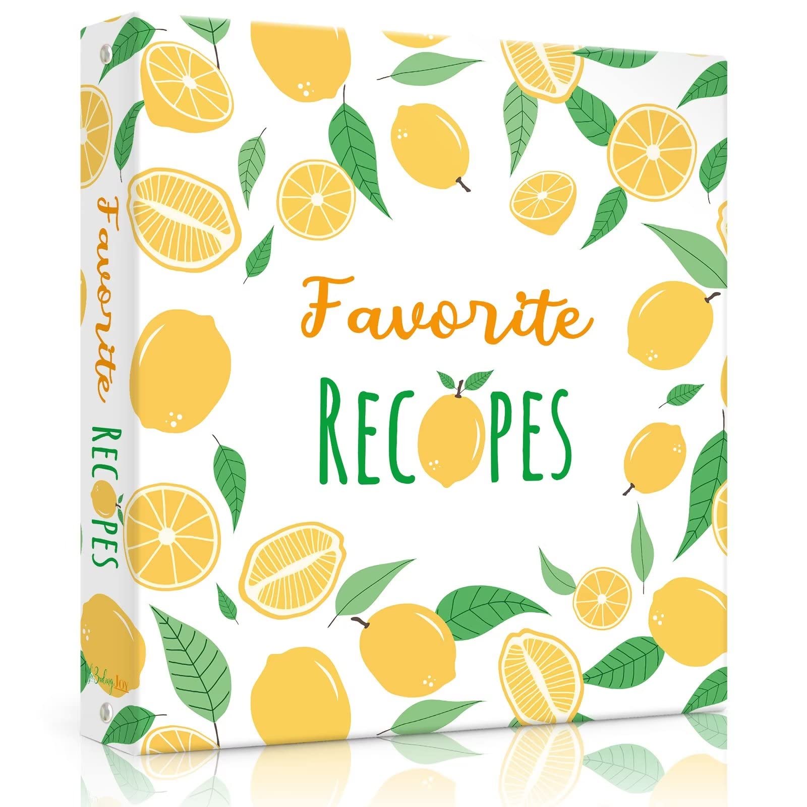 Recipe Binder 8.5x11 3 Ring, Recipe Book to Write in Your Favorite Recipes, Recipe Organizer with Cards, Sleeves and Dividers, Recipe Binder Full Page (Lemon,Full-page)