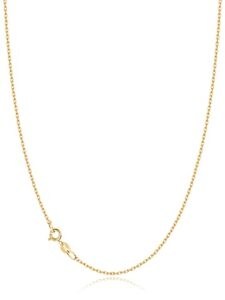 jewlpire 18k over gold chain necklace for women girls, 925 stering silver chain 1mm sturdy & shiny women's chain necklaces cable chain, 16 inch