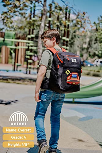 uninni Race Car Kids Backpack Set for Age 6+, fits for height 3'9" above kids with Lightweight Insulated Lunch Bag and Cute Pencil Case for Boys and Girls