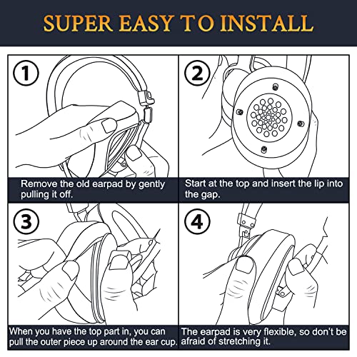 SOULWIT Earpads Replacement for Sennheiser Momentum 2.0 (Momentum 2, M2), HD1 Around-Ear Headphones, Ear Pads Cushions with Noise Isolation Memory Foam