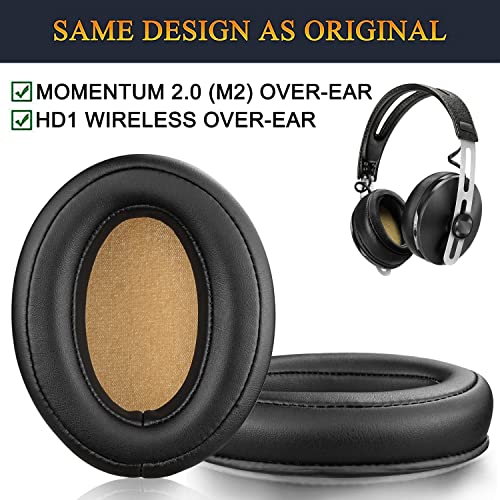 SOULWIT Earpads Replacement for Sennheiser Momentum 2.0 (Momentum 2, M2), HD1 Around-Ear Headphones, Ear Pads Cushions with Noise Isolation Memory Foam