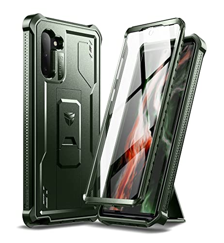 Dexnor for Samsung Galaxy Note 10 Case, [Built in Screen Protector and Kickstand] Heavy Military Grade Protection Shockproof Protective Cover for Samsung Galaxy Note 10,Army Green