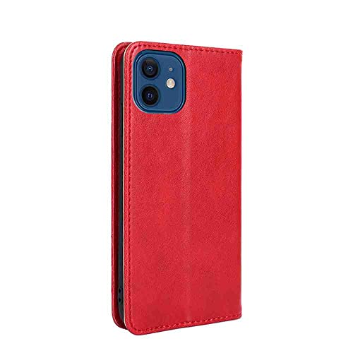 BANLEI2U Phone Cover Wallet Folio Case for Oppo Reno 6 PRO Plus 5G, Premium PU Leather Slim Fit Cover for Reno 6 PRO Plus 5G, Protective Cover, Red