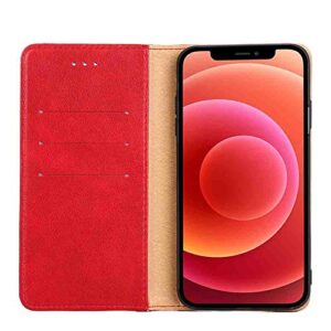 BANLEI2U Phone Cover Wallet Folio Case for Oppo Reno 6 PRO Plus 5G, Premium PU Leather Slim Fit Cover for Reno 6 PRO Plus 5G, Protective Cover, Red