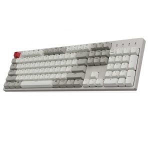 keychron c2 104 keys full size wired mechanical keyboard for mac windows, classic retro gray/white color abs keycaps brown switch usb-c gaming keyboard for gamer/typists/office/home