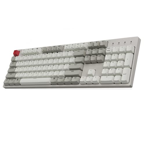 Keychron C2 104 Keys Full Size Wired Mechanical Keyboard for Mac Windows, Classic Retro Gray/White Color ABS Keycaps Brown Switch USB-C Gaming Keyboard for Gamer/Typists/Office/Home