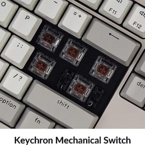 Keychron C2 104 Keys Full Size Wired Mechanical Keyboard for Mac Windows, Classic Retro Gray/White Color ABS Keycaps Brown Switch USB-C Gaming Keyboard for Gamer/Typists/Office/Home