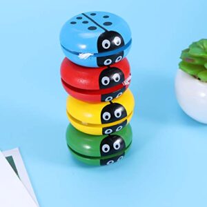 Zerodeko 10pcs Wooden Yoyo Ladybug Shaped Yoyo Balls Animal Party Favors Birthday Gifts for Beginner Kids Children Random Color