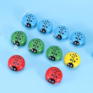 Zerodeko 10pcs Wooden Yoyo Ladybug Shaped Yoyo Balls Animal Party Favors Birthday Gifts for Beginner Kids Children Random Color