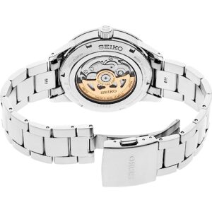 SEIKO Men's Cream Dial Silver Stainless Steel Band Presage Automatic Watch