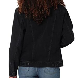 Wrangler Women's Relaxed Fit Memory Maker Jean Jacket, Carbon, Medium