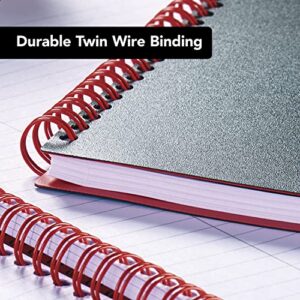 Black n' Red Business Notebooks, 3 Pack, Soft Cover, Twin Wire, 70 Sheets, 11" x 8-1/2", Black (400161060)