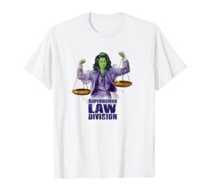 marvel she-hulk: attorney at law superhuman law division t-shirt