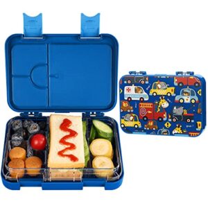 aohea bento lunch box for kids: bpa free kids bento box toddler lunch box for daycare or school (blue)