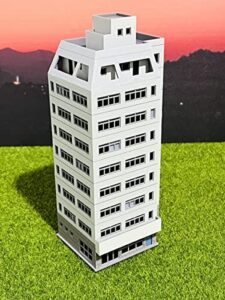 n scale train railway scene city white high-rise building assembly model-1:160