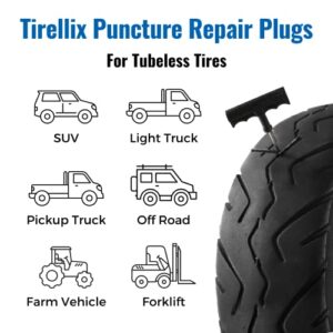 Tirellix Tire Plugs Heavy Duty (8", 30 Pack) - ⌀1/4" (6mm) Tubeless Tire Plugs for Car, ATV/UTV, Professional Tire Repair Plugs for Tire Flats, Essential for Tire Plug Kit or Tubeless Tire Repair Kit