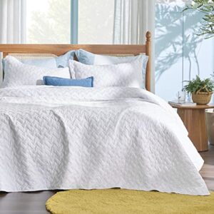 bedsure california king quilt set - lightweight summer quilt cal king - white bedspreads california king size - bedding coverlets for all seasons (includes 1 quilt, 2 pillow shams)