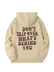soly hux men's letter graphic hoodies long sleeve drawstring pocket casual pullover sweatshirt khaki letter m