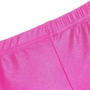 Toddler Girls Glitter Ballet Dance Shorts Bike Short Breathable Playgrounds Gymnastics Shorts Pants Girls Black Workout Pants (Hot Pink, 4-5 Years)