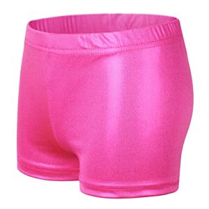 Toddler Girls Glitter Ballet Dance Shorts Bike Short Breathable Playgrounds Gymnastics Shorts Pants Girls Black Workout Pants (Hot Pink, 4-5 Years)