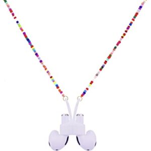 EGEN Colorful Glass Seed Beads Magnetic Anti-Lost Holder Strap Chain Necklace Leash String for Airpods Pro1 2 3 , 72cm (Glass Seed Beads Colorful)