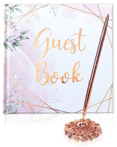 lemon sherbet wedding guest book - guest book wedding reception, wedding guestbook, polaroid guest book for wedding, wedding sign book, wedding book, guest book for party, includes rose gold pen