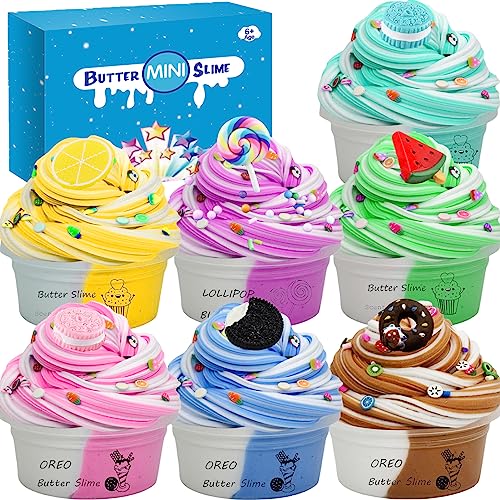 7Pack Butter Slime Kit with Scented DIY Slime Party Favors and Birthday Gift for Girls and Boys