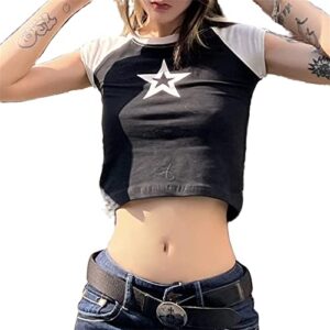 womens teen e girls y2k vintage aesthetic star graphic print crop tops fairy grunge baby tees shirt clothes streetwear