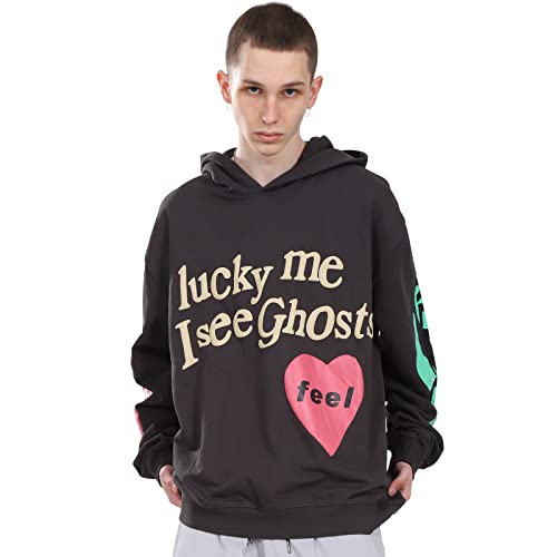 Arnodefrance Men Lucky Me I See Ghosts Hoodie Grey