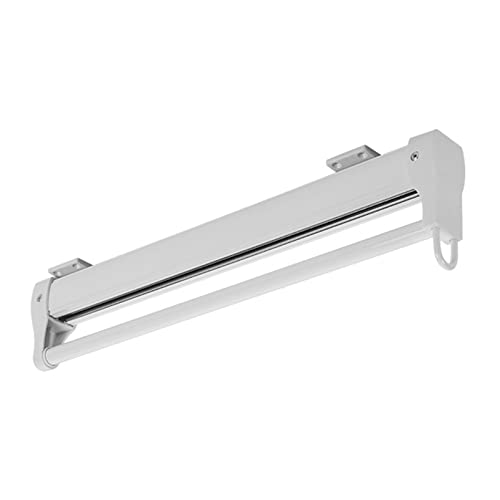 LOJOO Heavy Duty Pull-Out Closet Valet Rod, Adjustable Wardrobe Clothing Rail, Top Mount Wardrobe Hanger Rack Bar Ball Bearing Slide (Color : White, Size : 40.5cm)