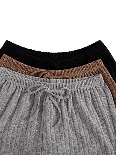 SOLY HUX Womens Pajamas Lounge Set 3 Sets Sleepwear Rib Knit Crop Tank Top and Shorts PJ Summer Outfits Multi S