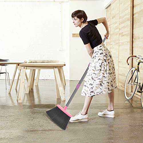 kelamayi Broom and Dustpan Set for Home, Broom and Dustpan Combo for Office, Stand Up Broom and Dustpan (Pink)