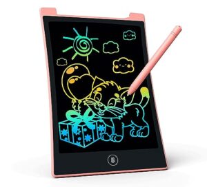 kokodi kids toys lcd writing tablet, colorful toddler drawing pad doodle board erasable, educational learning toys birthday gifts for girls boys age 3 4 5 6 7 8（pink）