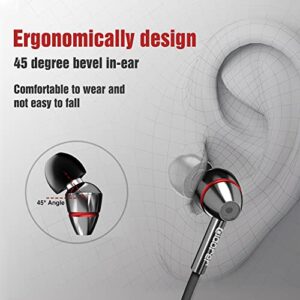 adorer Wired Earphones, EM20 Ergonomic Comfort-Fit in-Ear Headphones with Microphone and Volume Control, Powerful Bass Noise Isolating Earbuds for iPhone iPad iPod Samsung MP3/MP4 Player