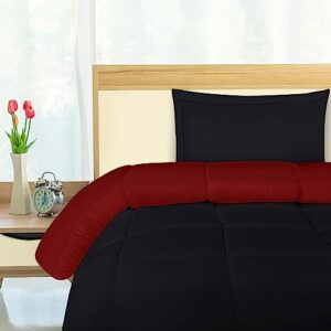 Utopia Bedding Twin/Twin XL Comforter Set Kids with 1 Pillow Sham - Bedding Comforter Sets - Down Alternative Reversible Black/Red Comforter - Soft and Comfortable - Machine Washable